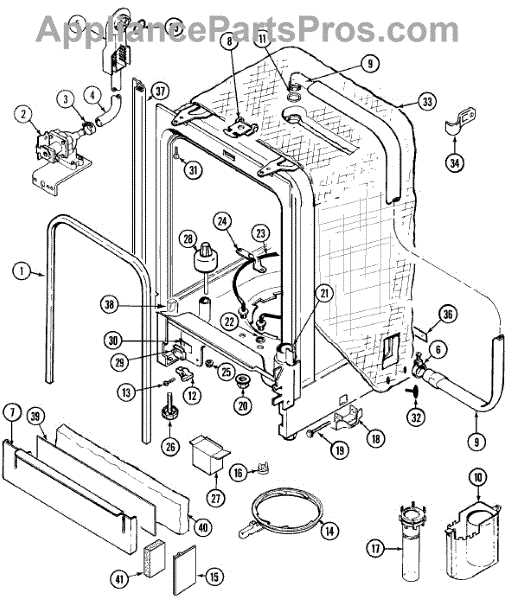 whirlpool dishwasher parts diagram