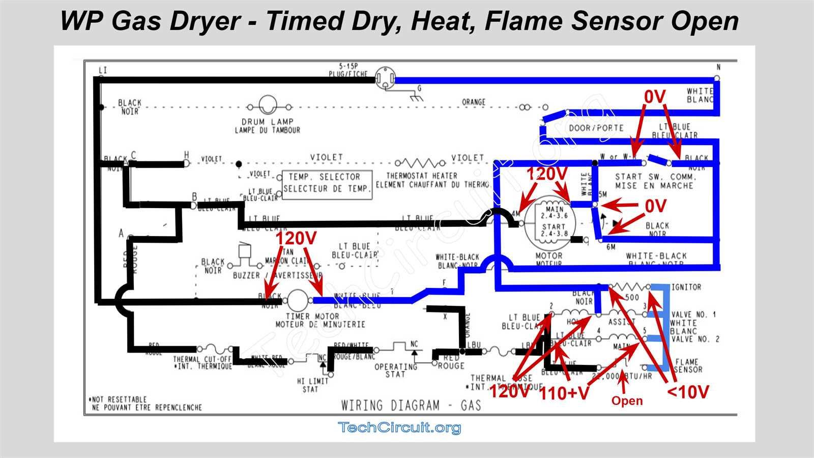 whirlpool gas dryer parts diagram