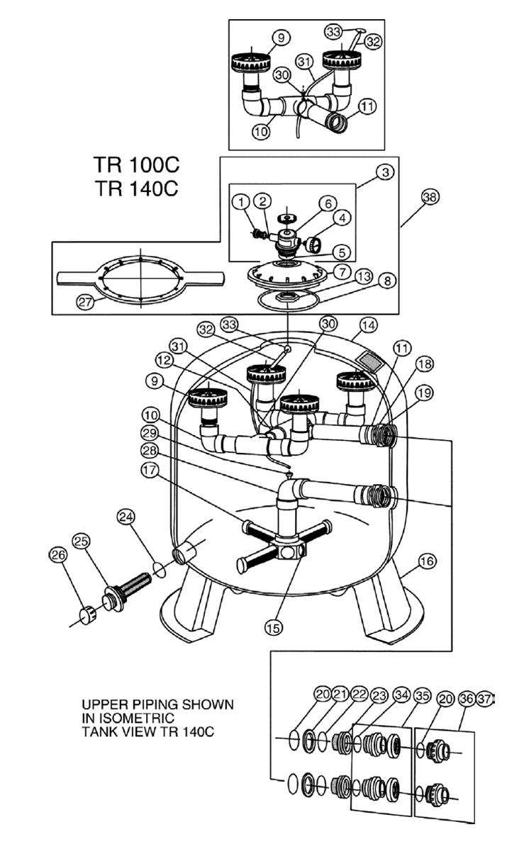 waterway sand filter parts diagram