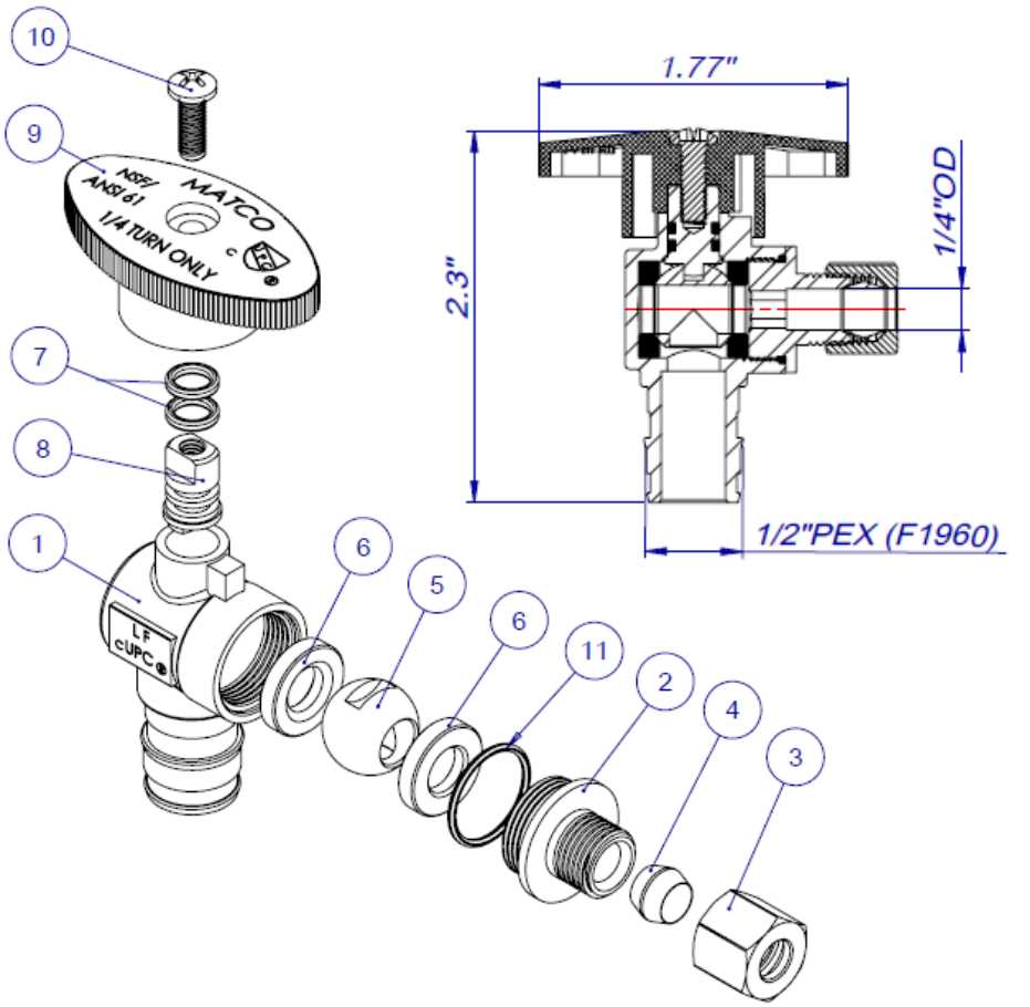 shut off valve parts diagram