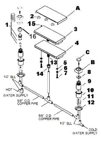 tub faucet parts diagram