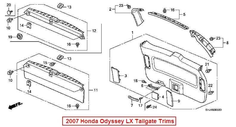 rear honda odyssey parts diagram