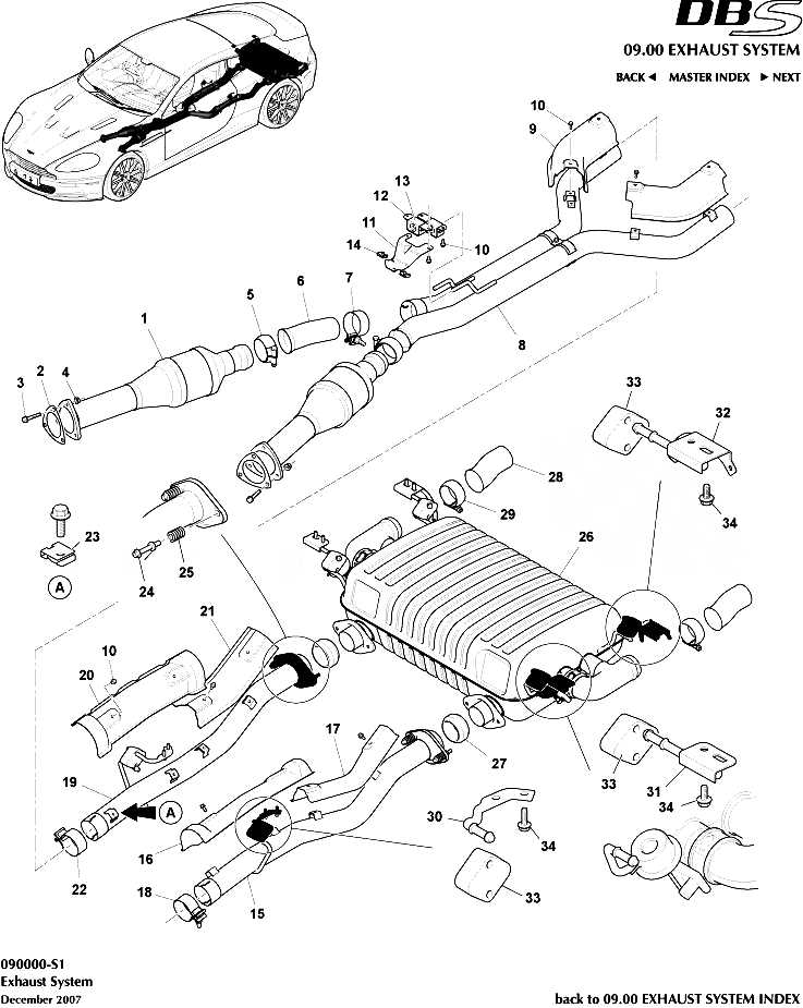 parts of an exhaust system diagram