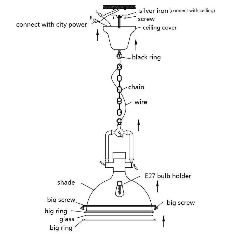 pendant lamp parts diagram