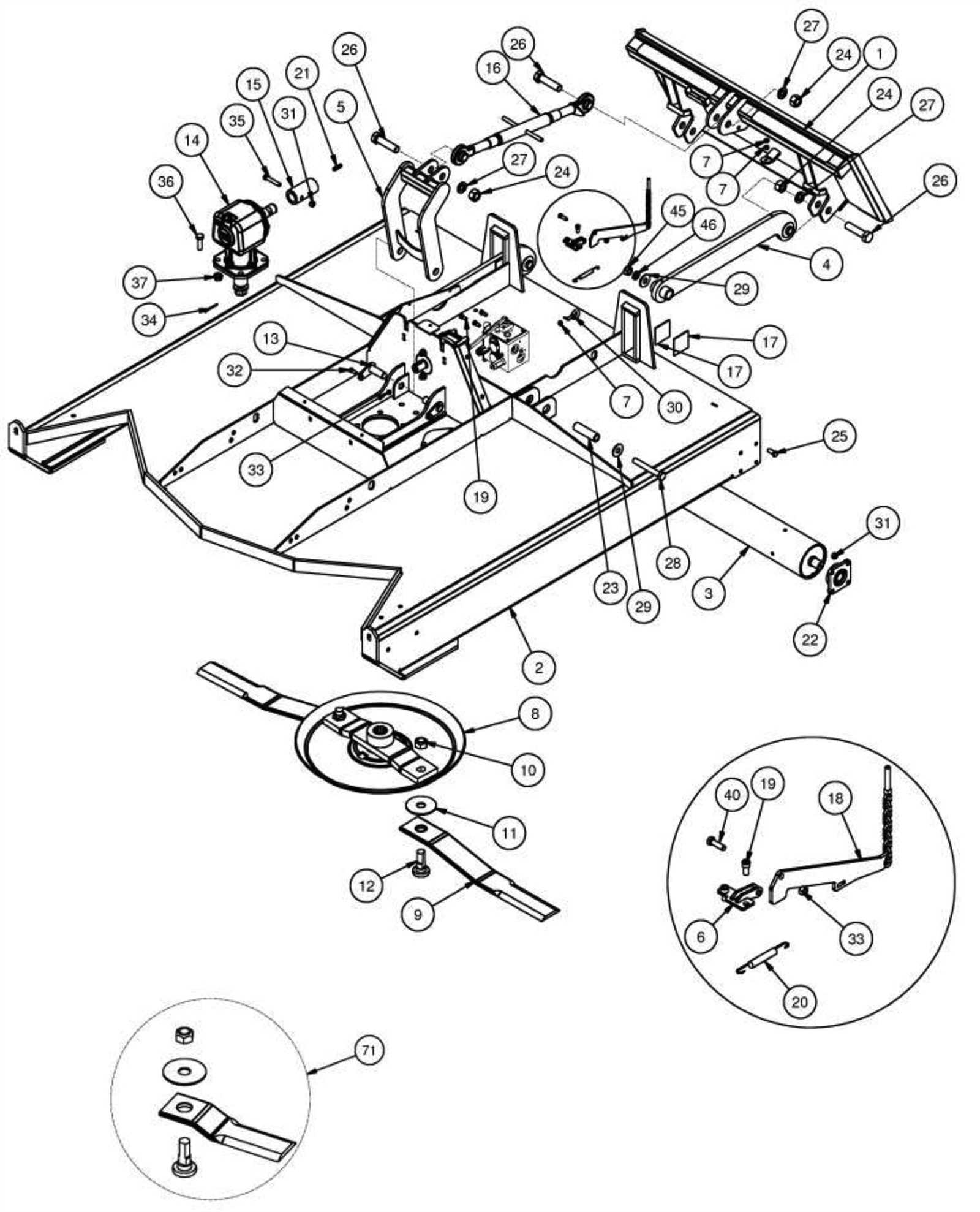 swisher 60 pull behind mower parts diagram