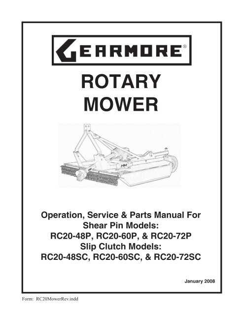 rotary cutter parts diagram