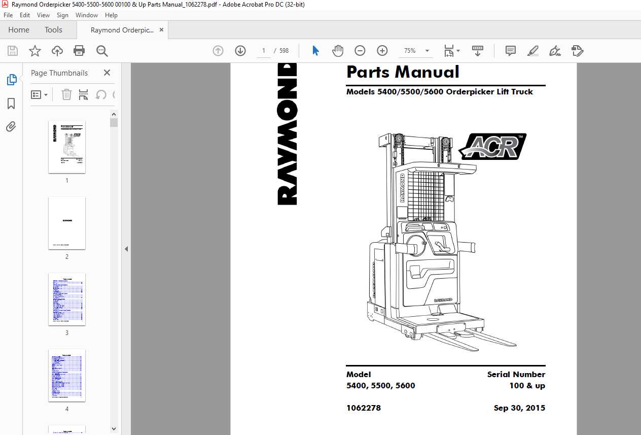 raymond forklift parts diagram