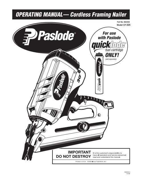 paslode impulse parts diagram