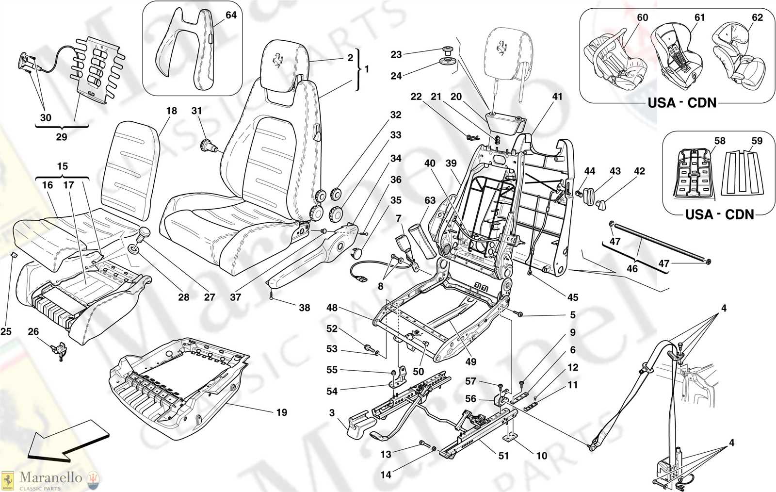 seat parts diagram