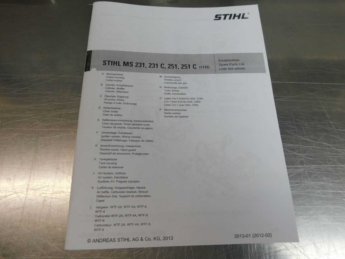 stihl ms311 parts diagram