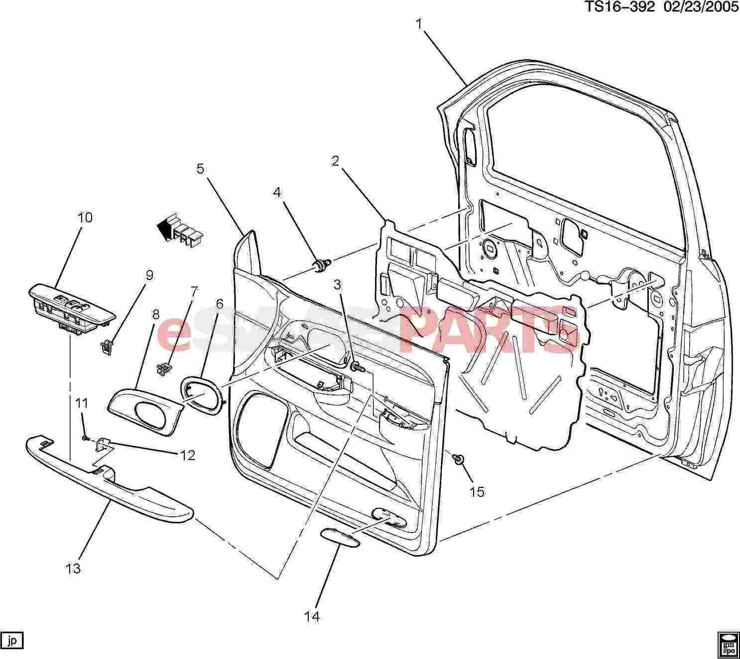 vehicle door parts diagram