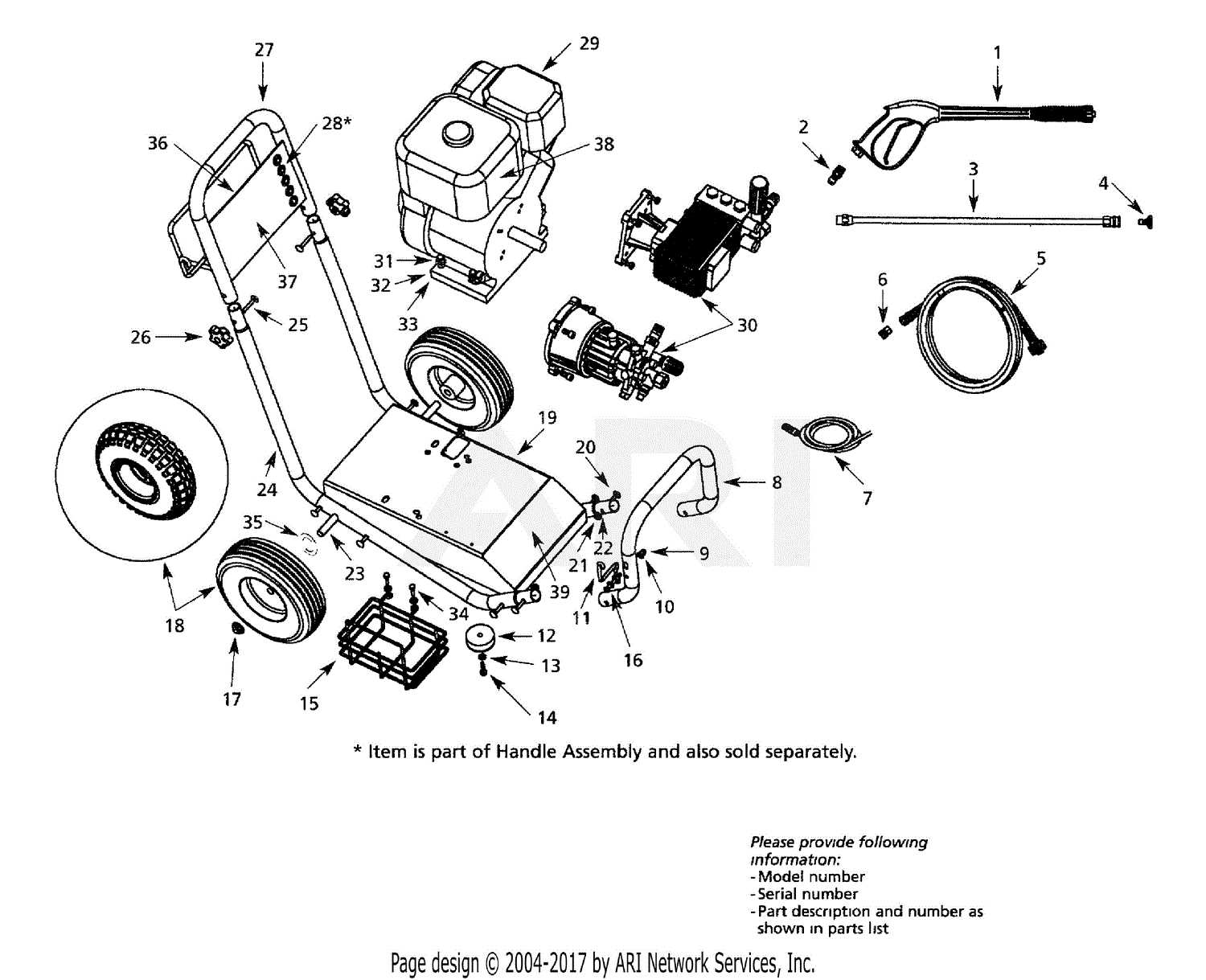 troy bilt power washer parts diagram