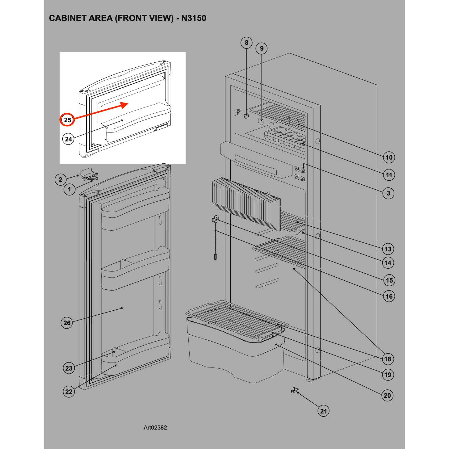 whirlpool refrigerator door parts diagram