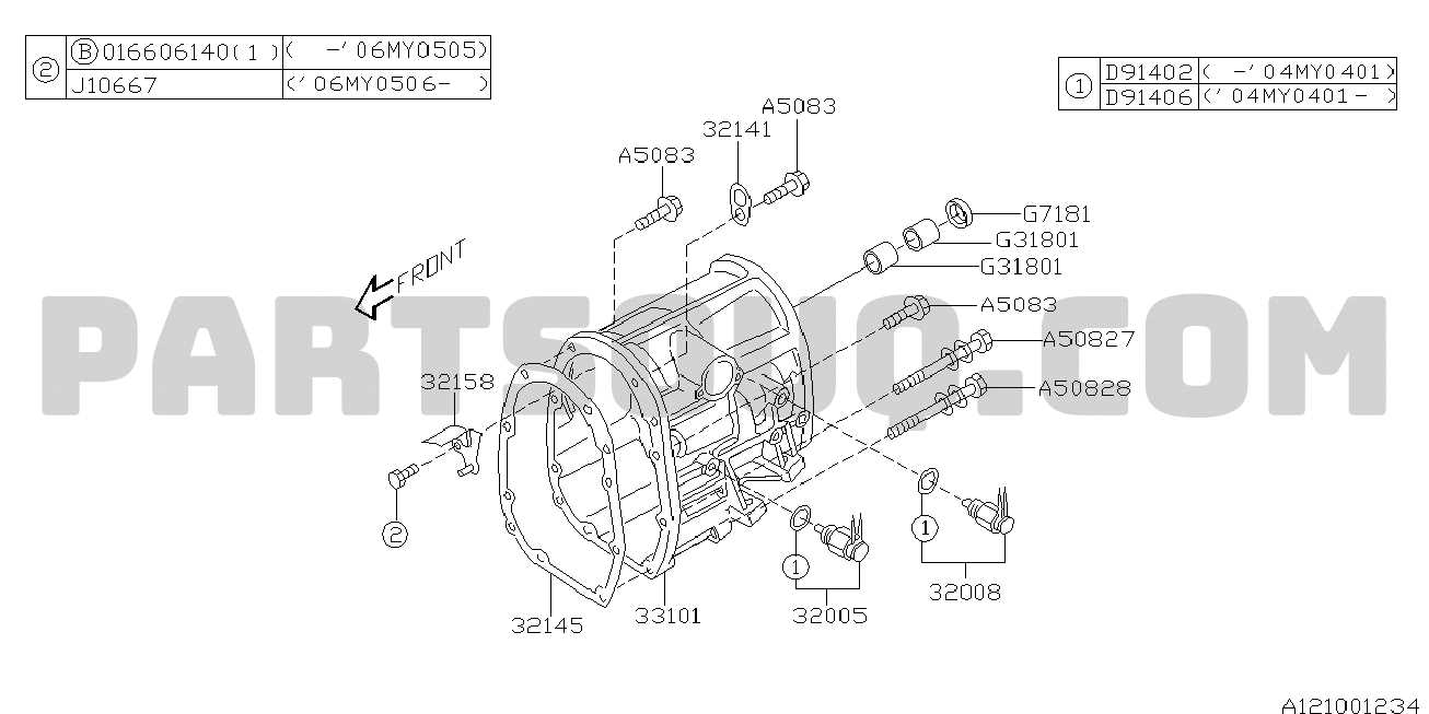 subaru forester parts diagram