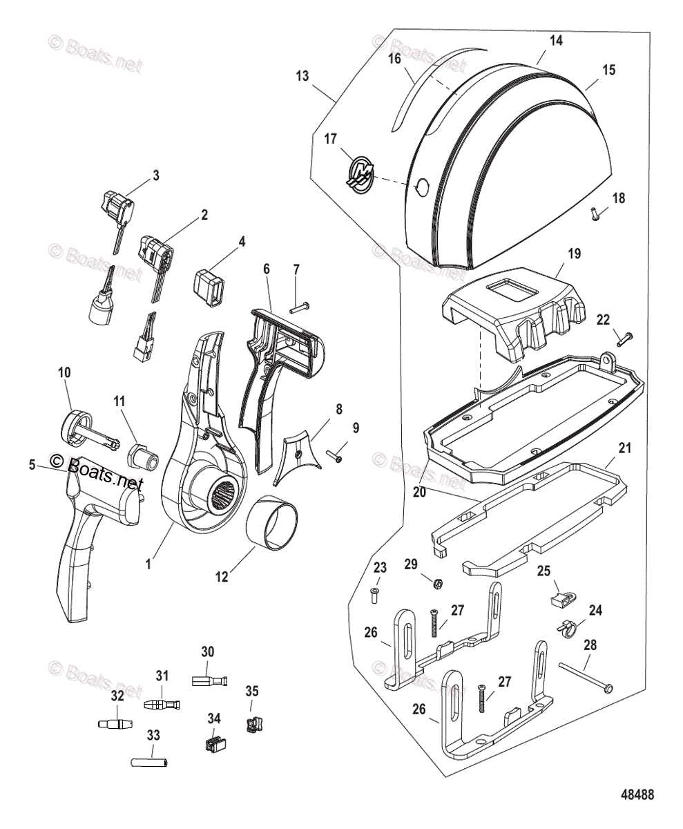 quicksilver throttle control parts diagram