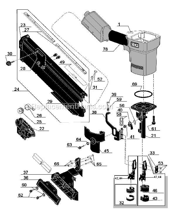 porter cable framing nailer parts diagram