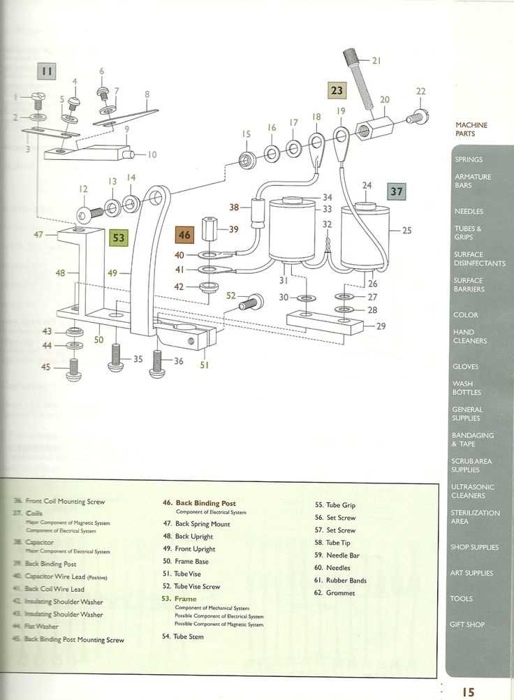 parts of a tattoo machine diagram