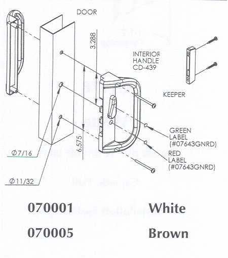 sliding glass door parts diagram