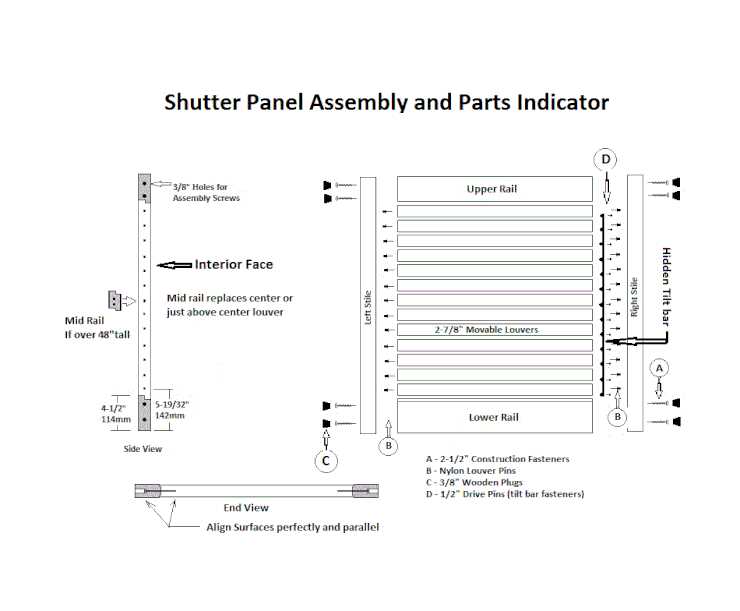 plantation shutter parts diagram