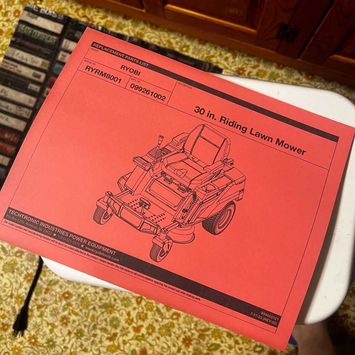 ryobi electric lawn mower parts diagram