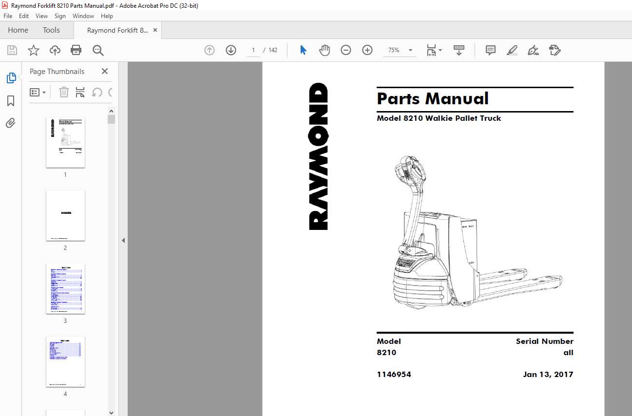 raymond forklift parts diagram