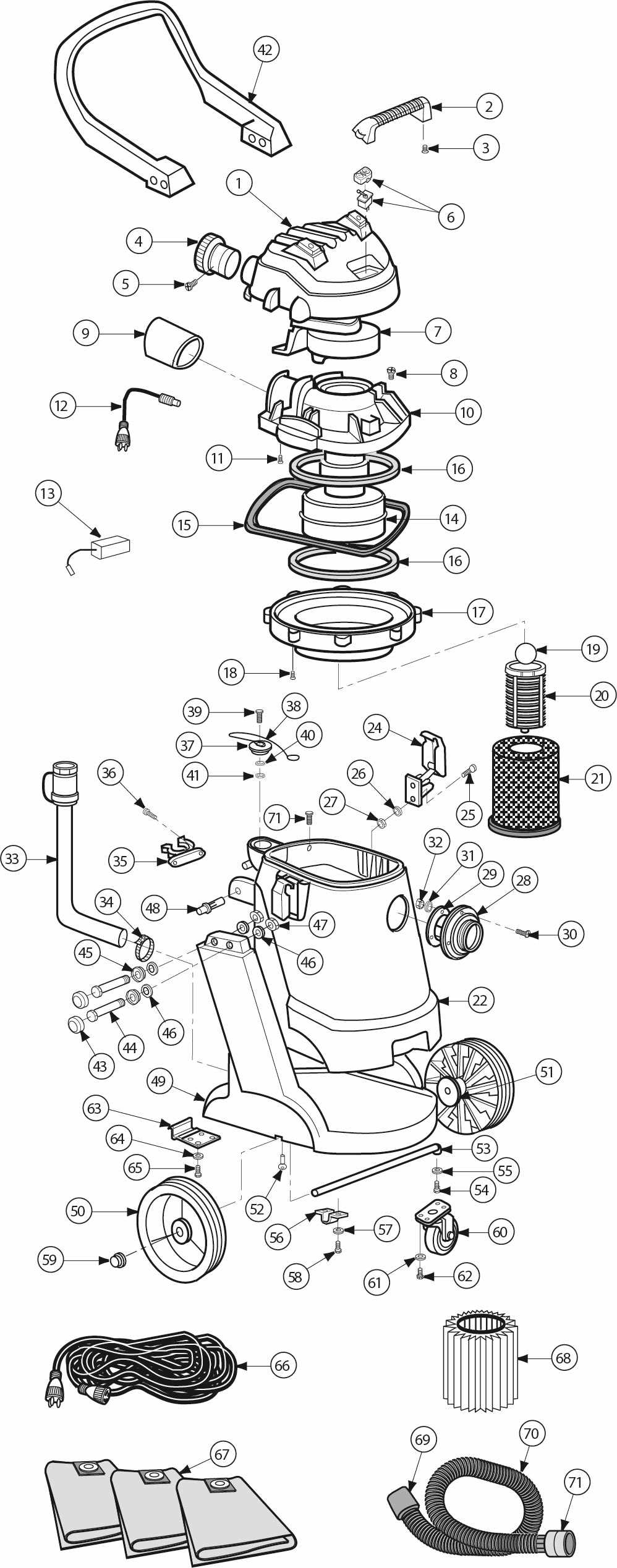 proteam vacuum parts diagram