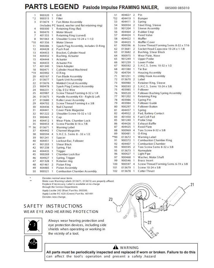 paslode nail gun parts diagram