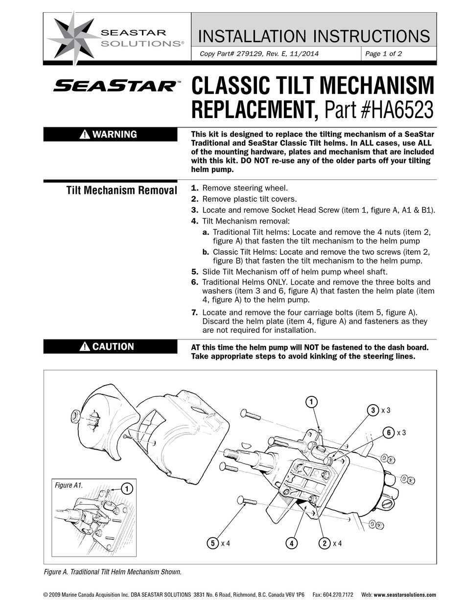 seastar helm parts diagram