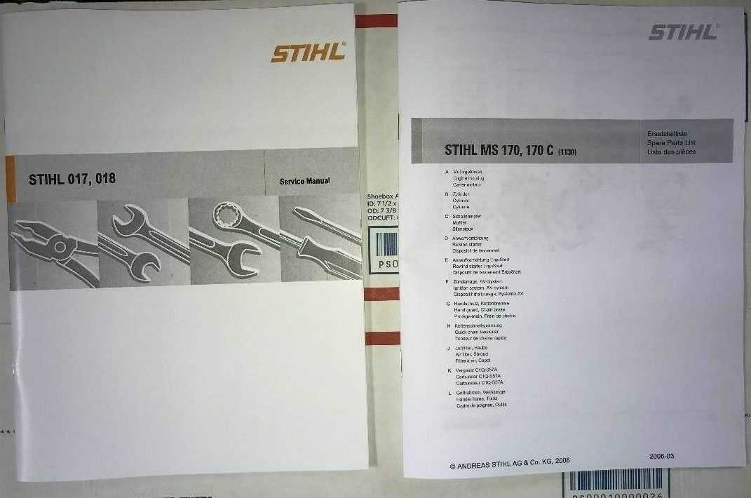 stihl ms170 chainsaw parts diagram