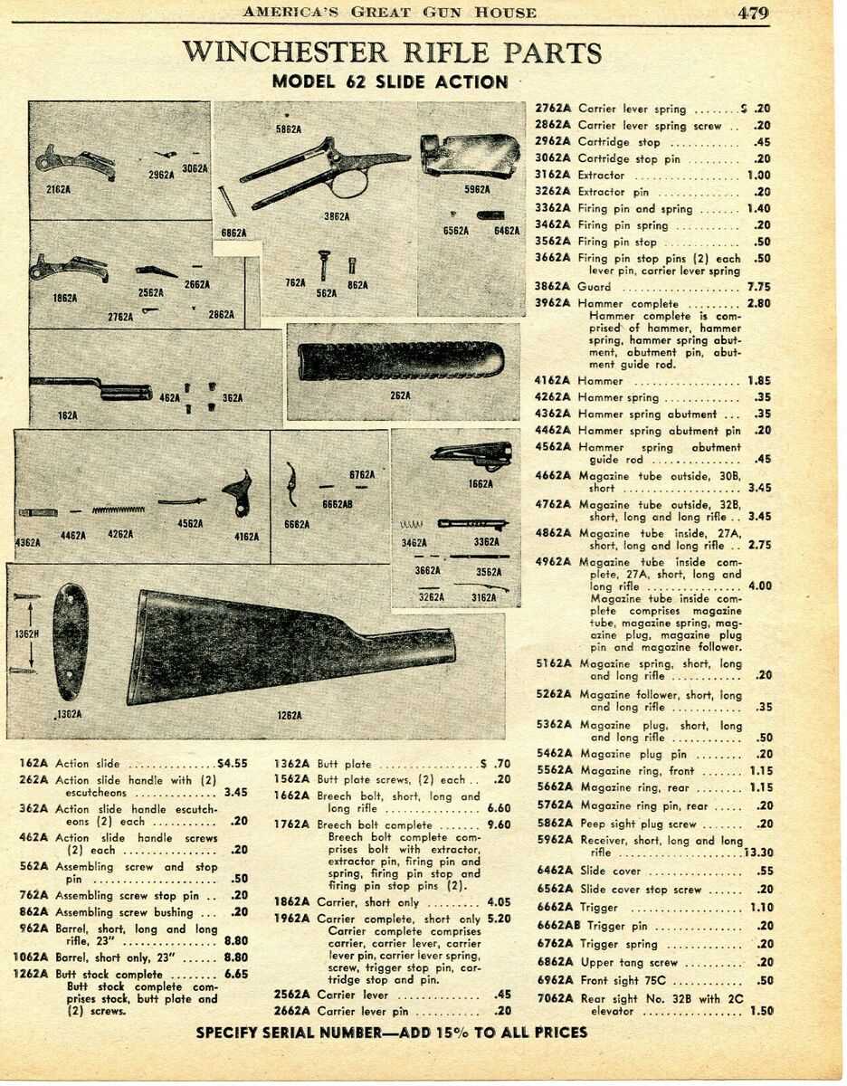 winchester model 62 parts diagram