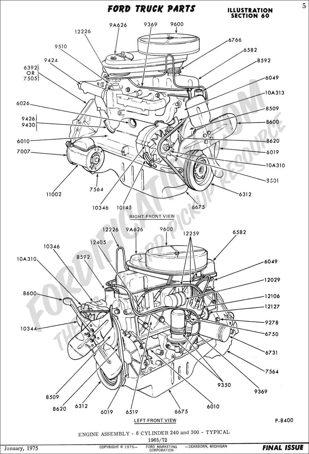 truck engine parts names with diagram