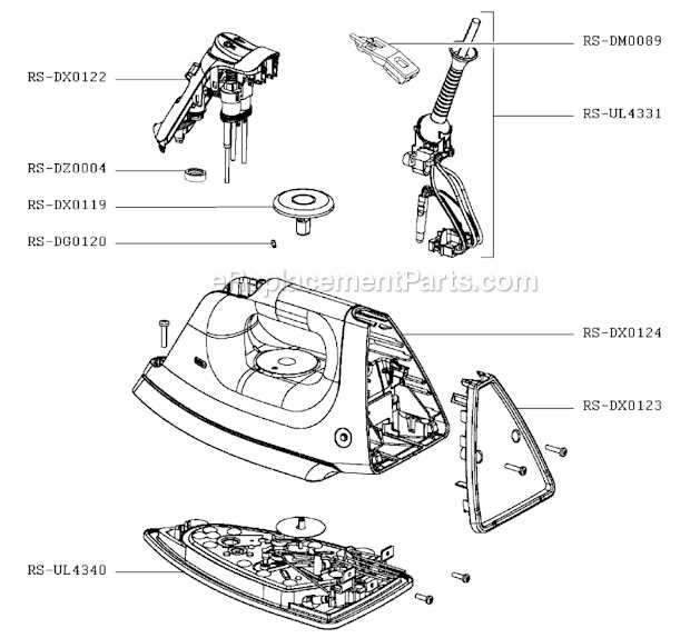 rowenta iron parts diagram