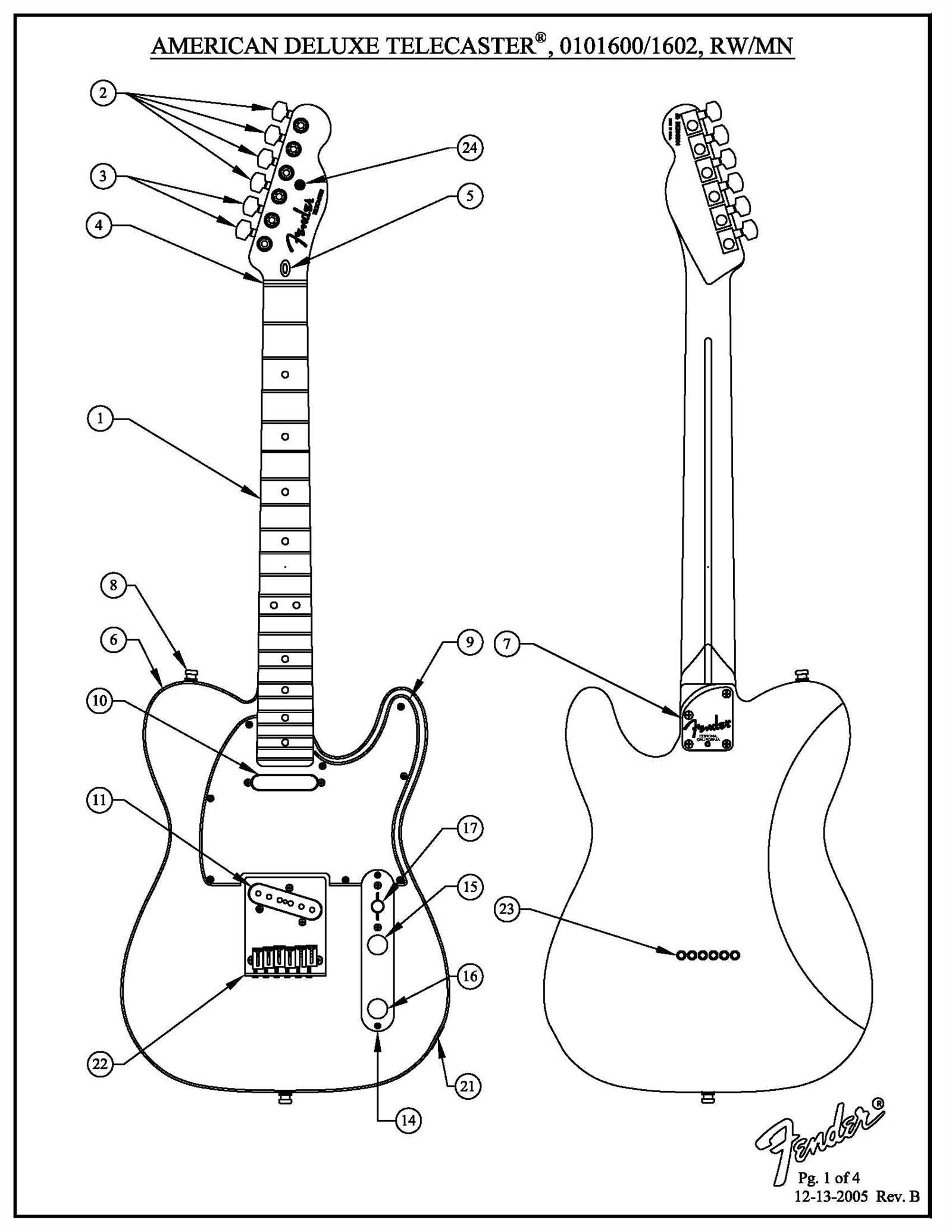 telecaster parts diagram