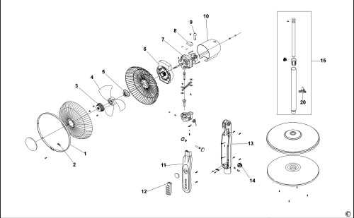 table fan parts diagram