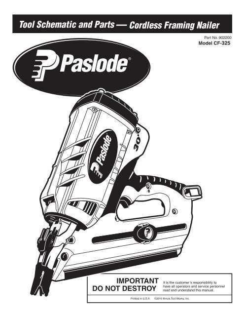 paslode nail gun parts diagram