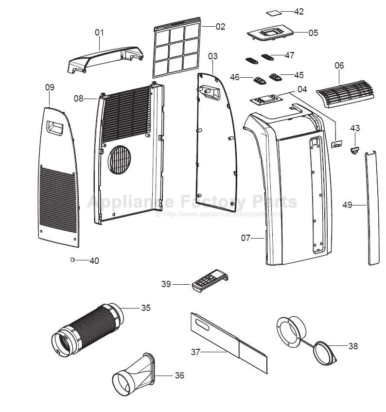 portable air conditioner parts diagram