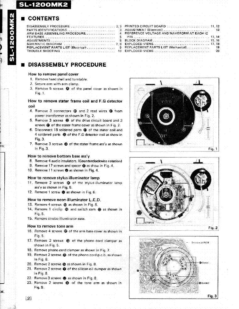 technics 1200 parts diagram