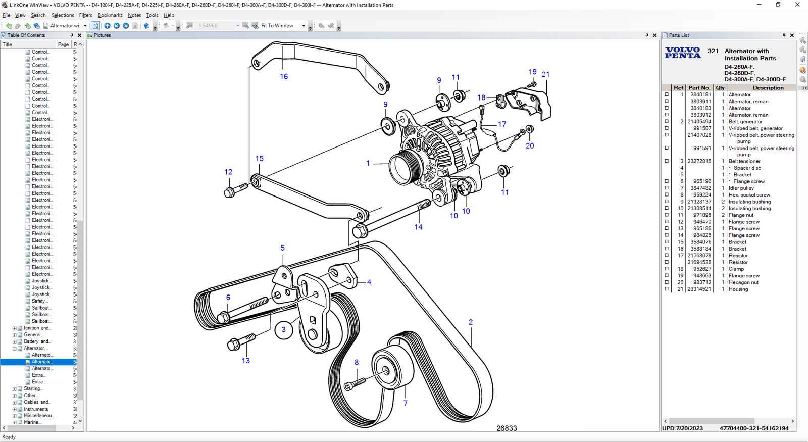 volvo penta 5.0 gl parts diagram