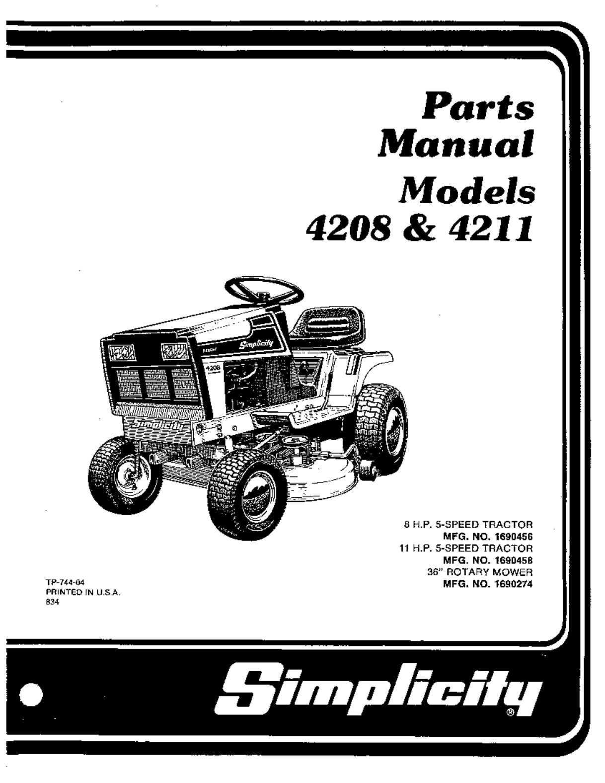 simplicity lawn mower parts diagram