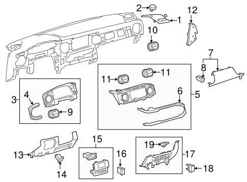 toyota tacoma interior parts diagram