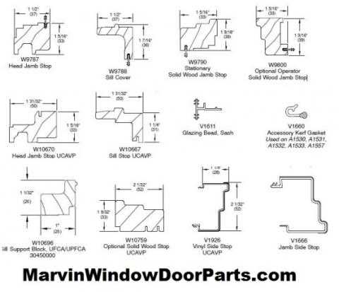 wood window parts diagram