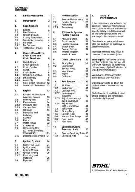 stihl chainsaw 311y parts diagram