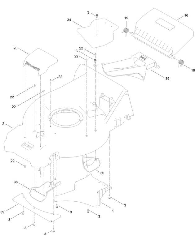 toro mower deck parts diagram