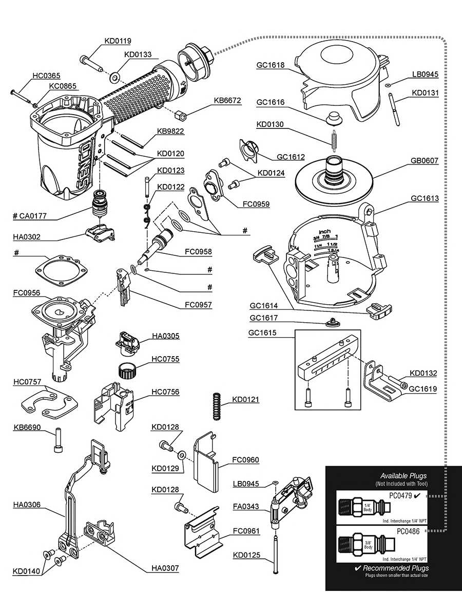 porter cable brad nailer parts diagram