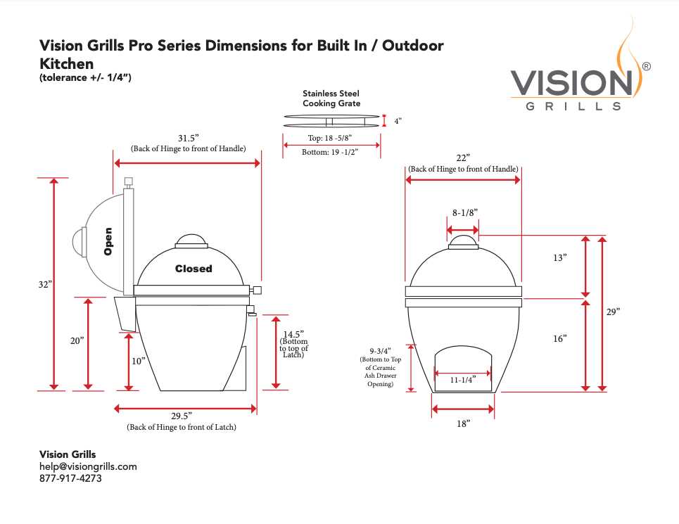 vision grill parts diagram