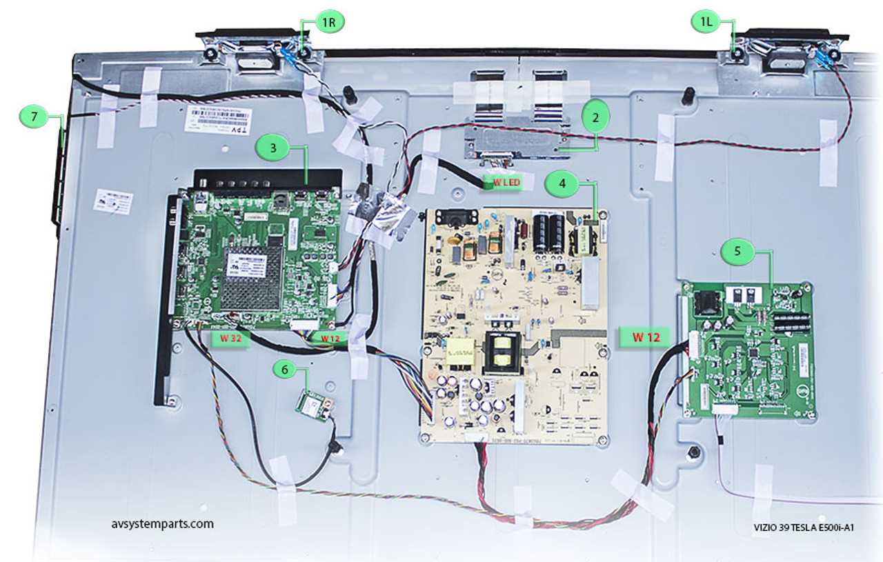 vizio tv parts diagram