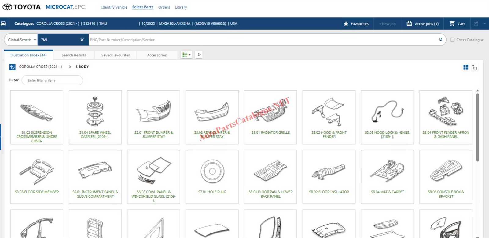 toyota oem parts diagram