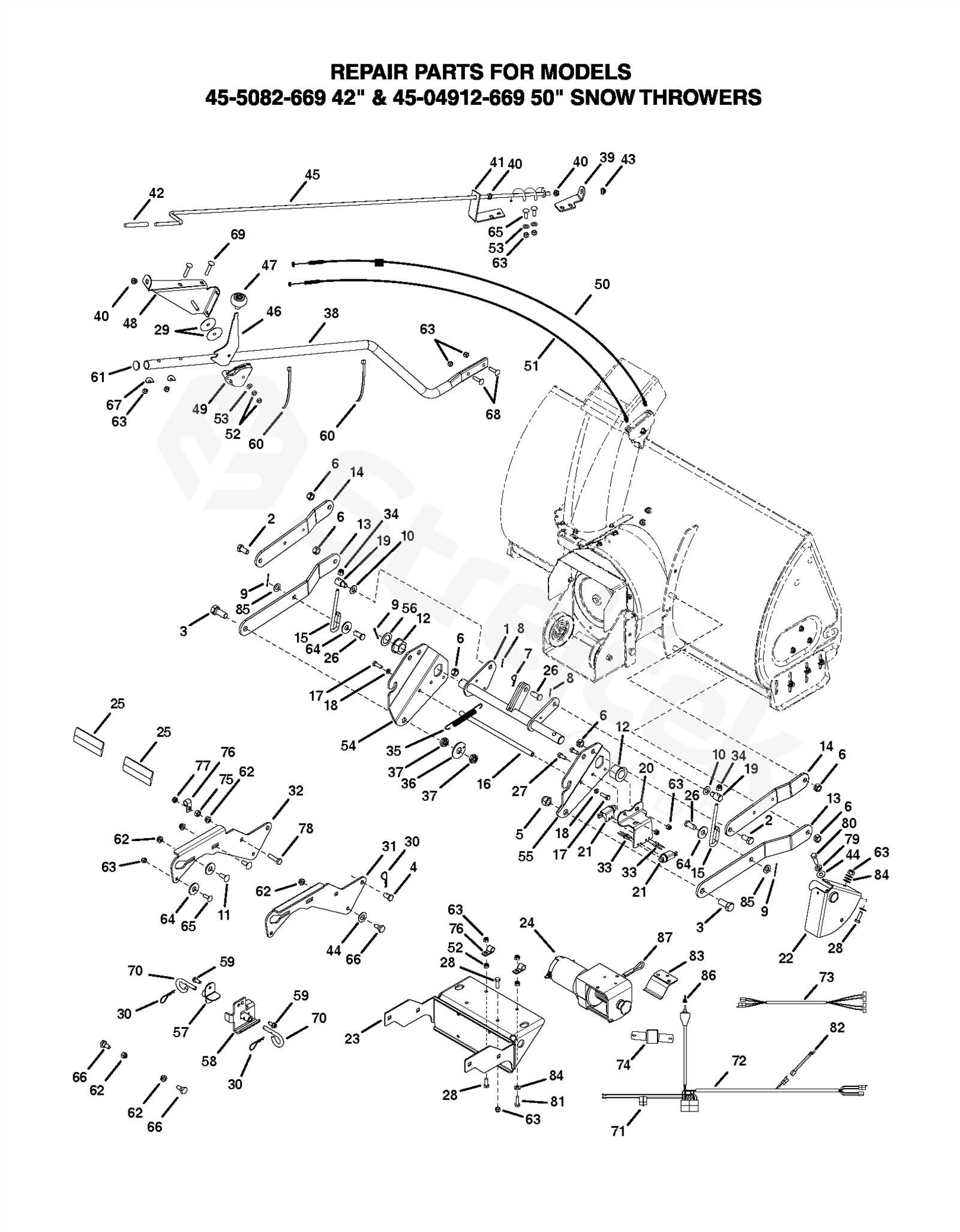 parts of a snowblower diagram