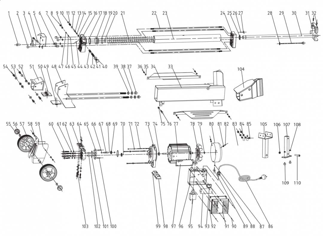 yard machine log splitter parts diagram