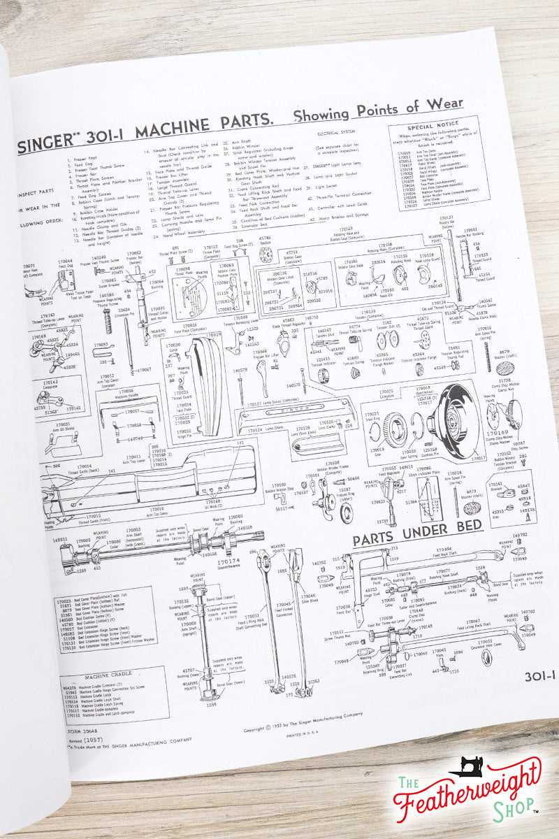 singer 301 parts diagram